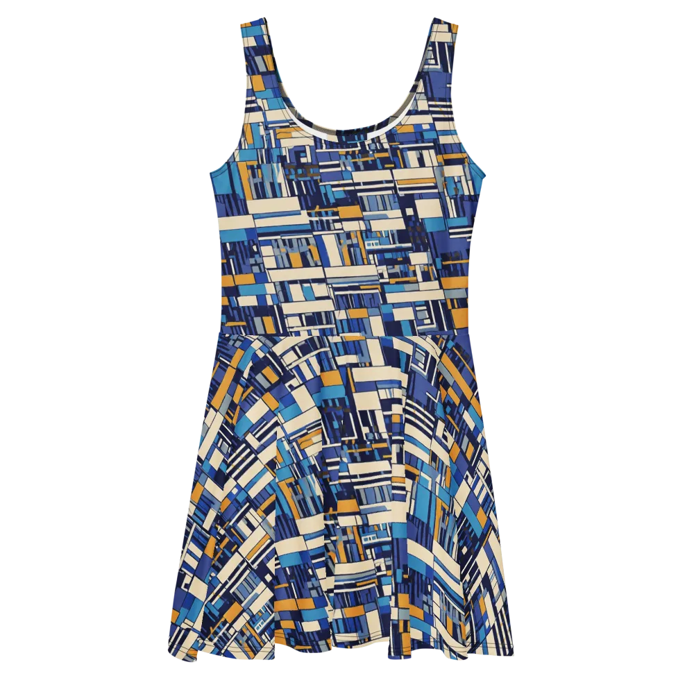 Saffron Blueprint on Skater Dress — Front