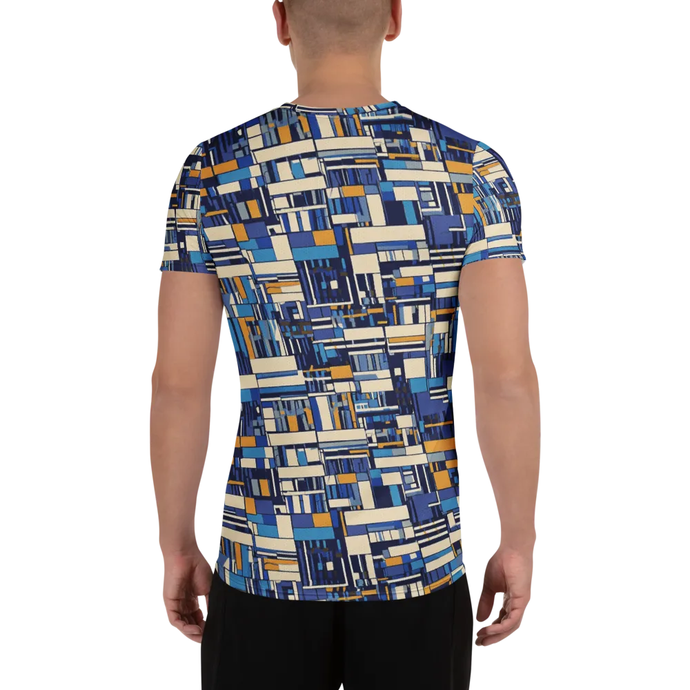 Saffron Blueprint on Men's Athletic T-Shirt — Back
