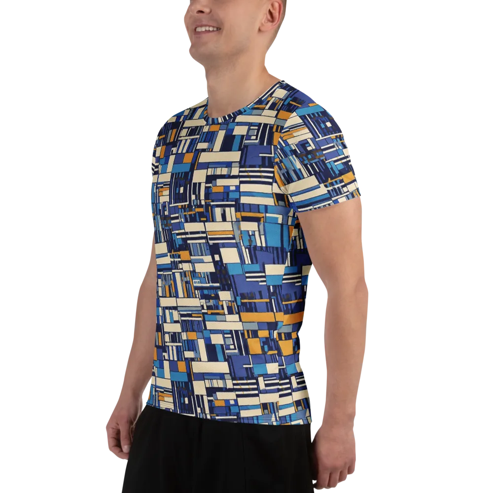 Saffron Blueprint on Men's Athletic T-Shirt — Left