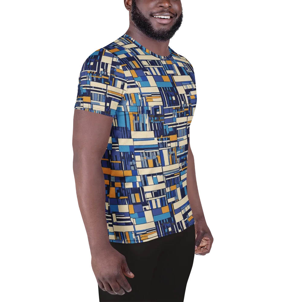Saffron Blueprint on Men's Athletic T-Shirt — Right