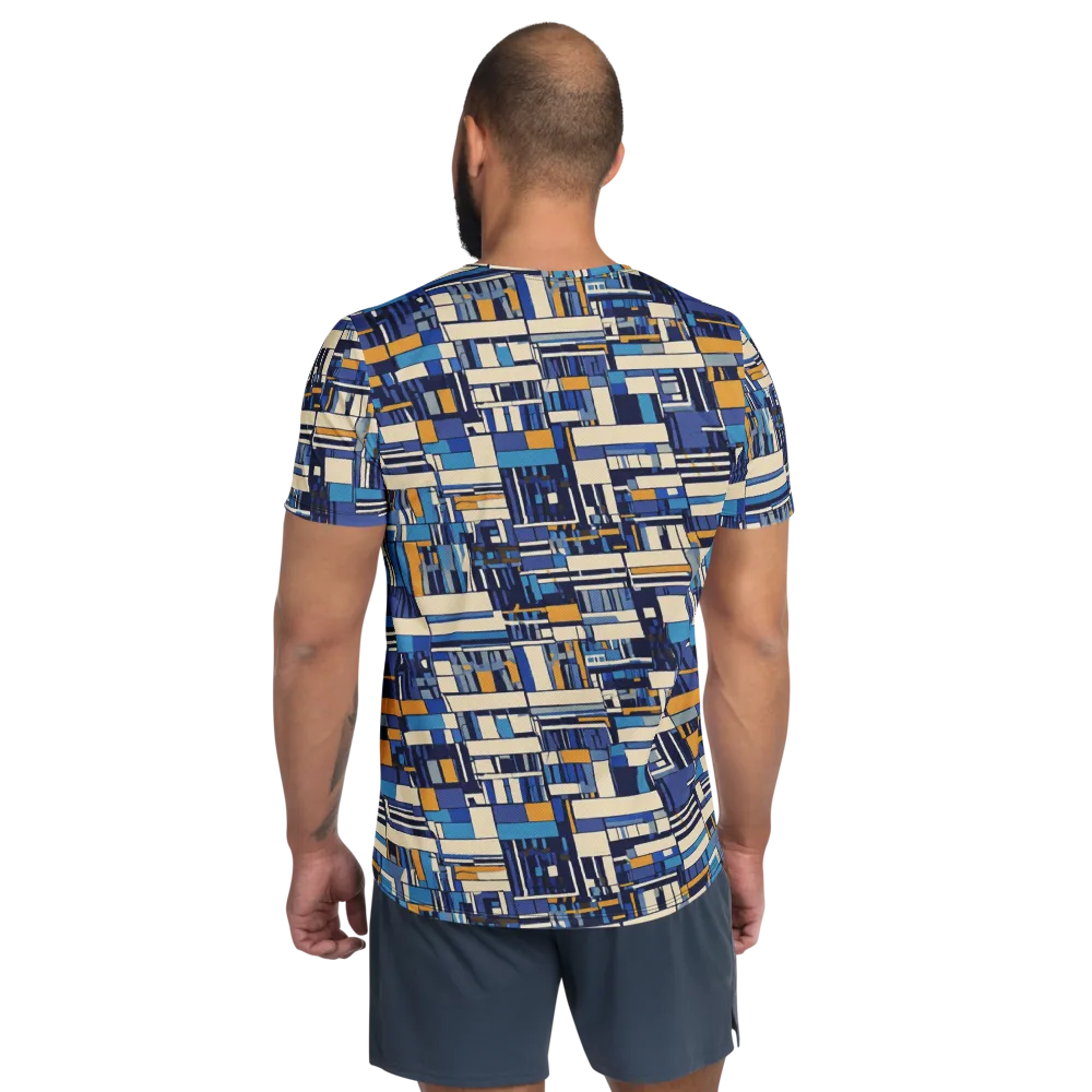 Saffron Blueprint on Men's Athletic T-Shirt — Back