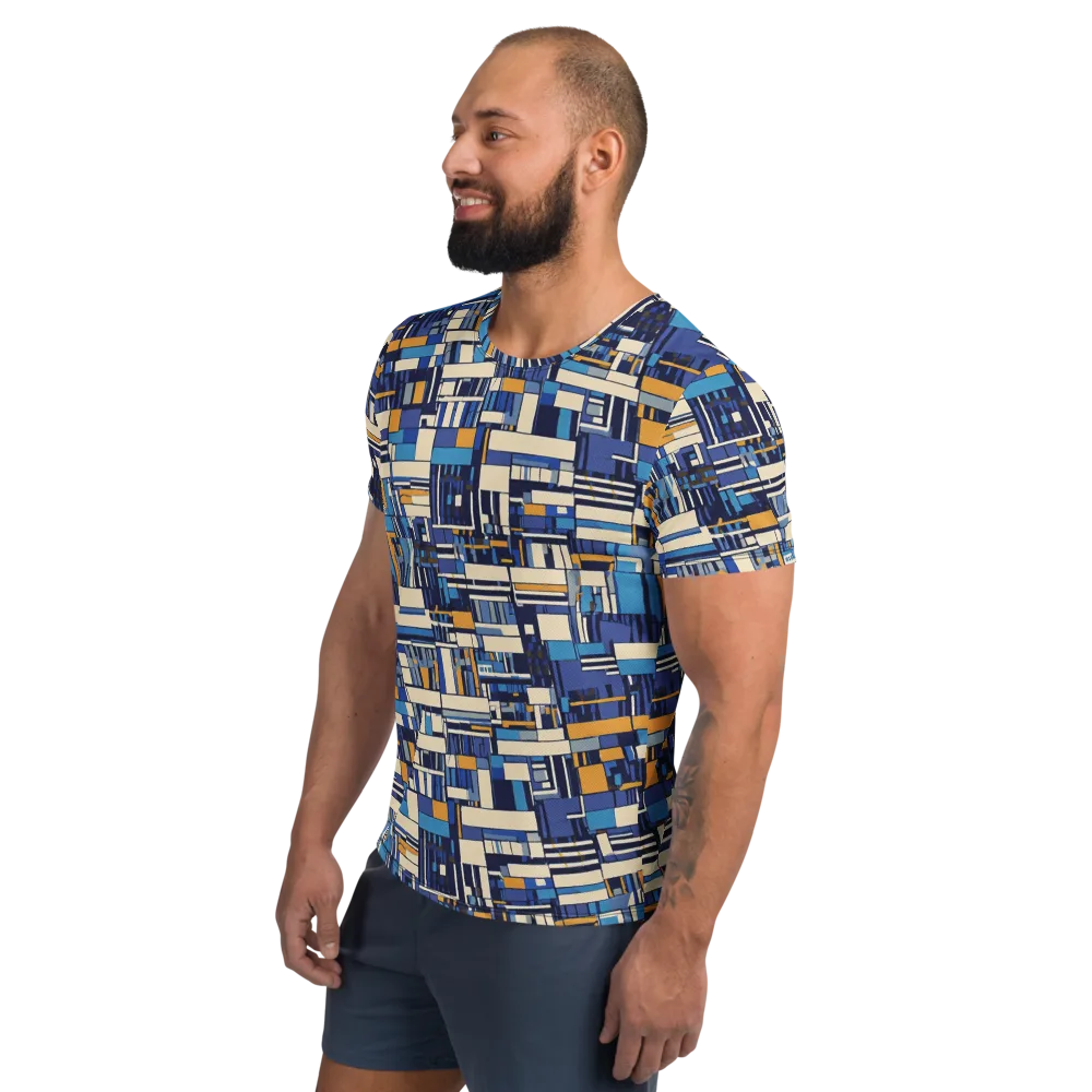 Saffron Blueprint on Men's Athletic T-Shirt — Left