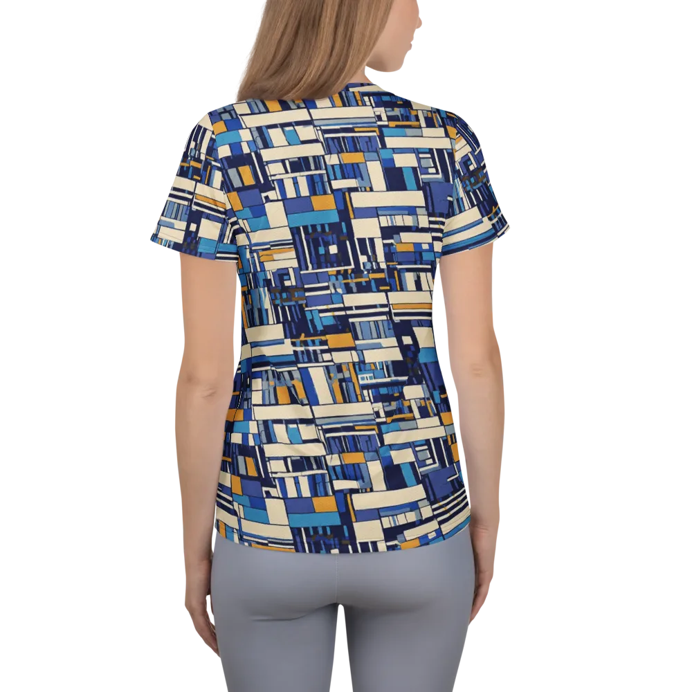 Saffron Blueprint on Women's Athletic T-Shirt — Back