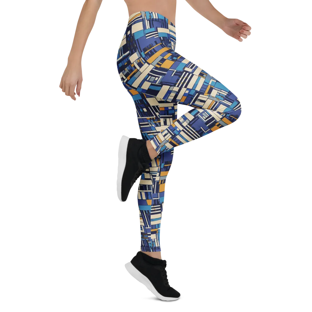 Saffron Blueprint on Leggings — Right