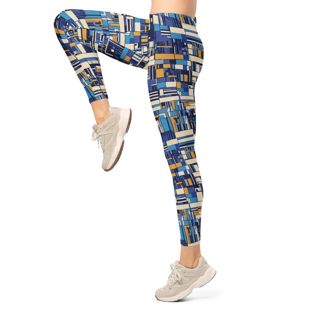 Saffron Blueprint on Leggings — Left