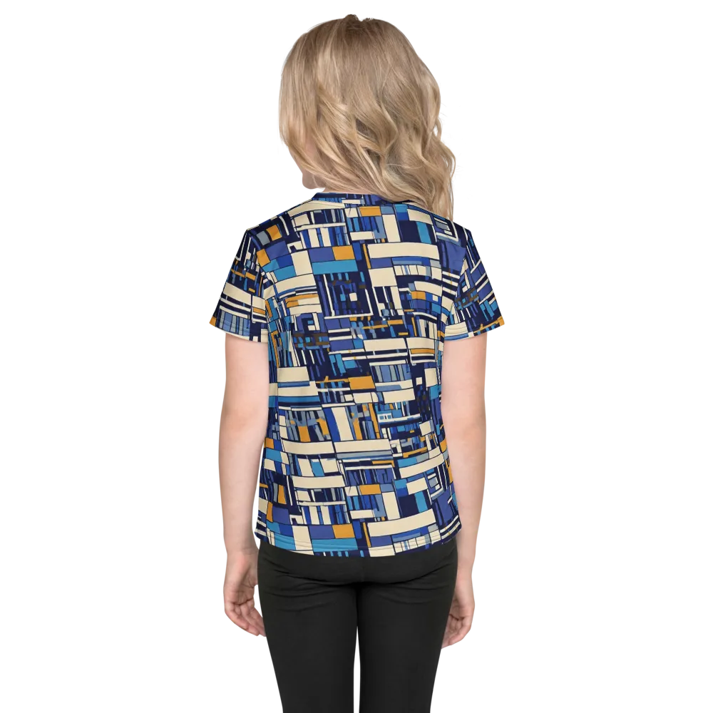Saffron Blueprint on Kids Crew Neck T-Shirt — Back