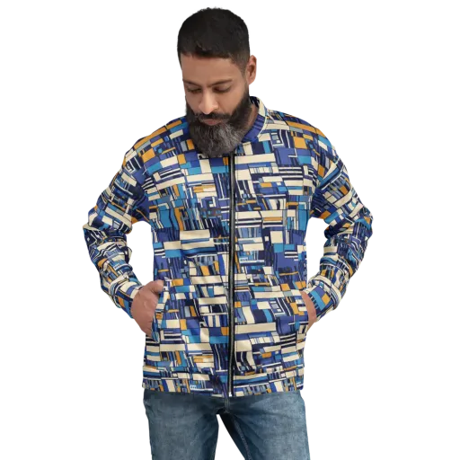 Saffron Blueprint on a Bomber Jacket