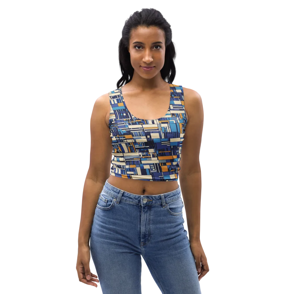 Saffron Blueprint on Crop Top — Front