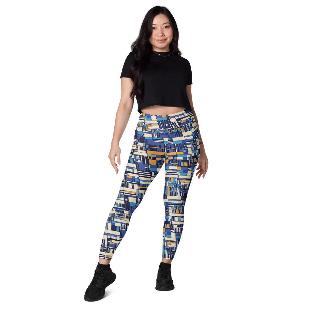 Saffron Blueprint on Leggings with Pockets — Front