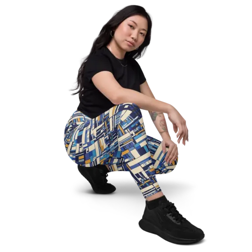 Saffron Blueprint on a Leggings with Pockets