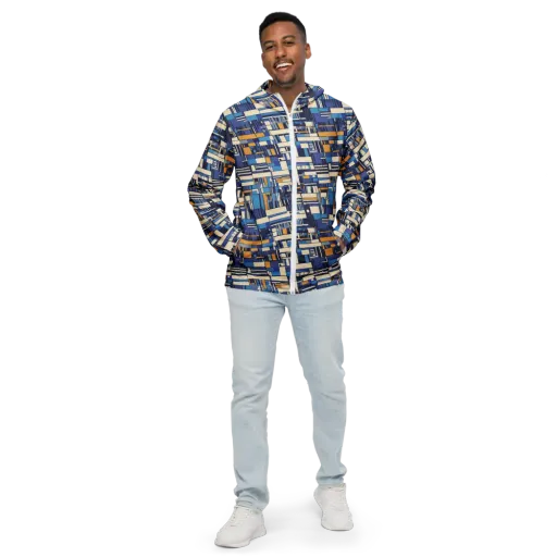 Saffron Blueprint on a Men's Windbreaker