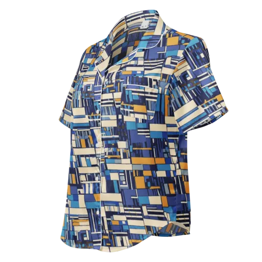 Saffron Blueprint on a Women's Short Sleeve Pajama Top