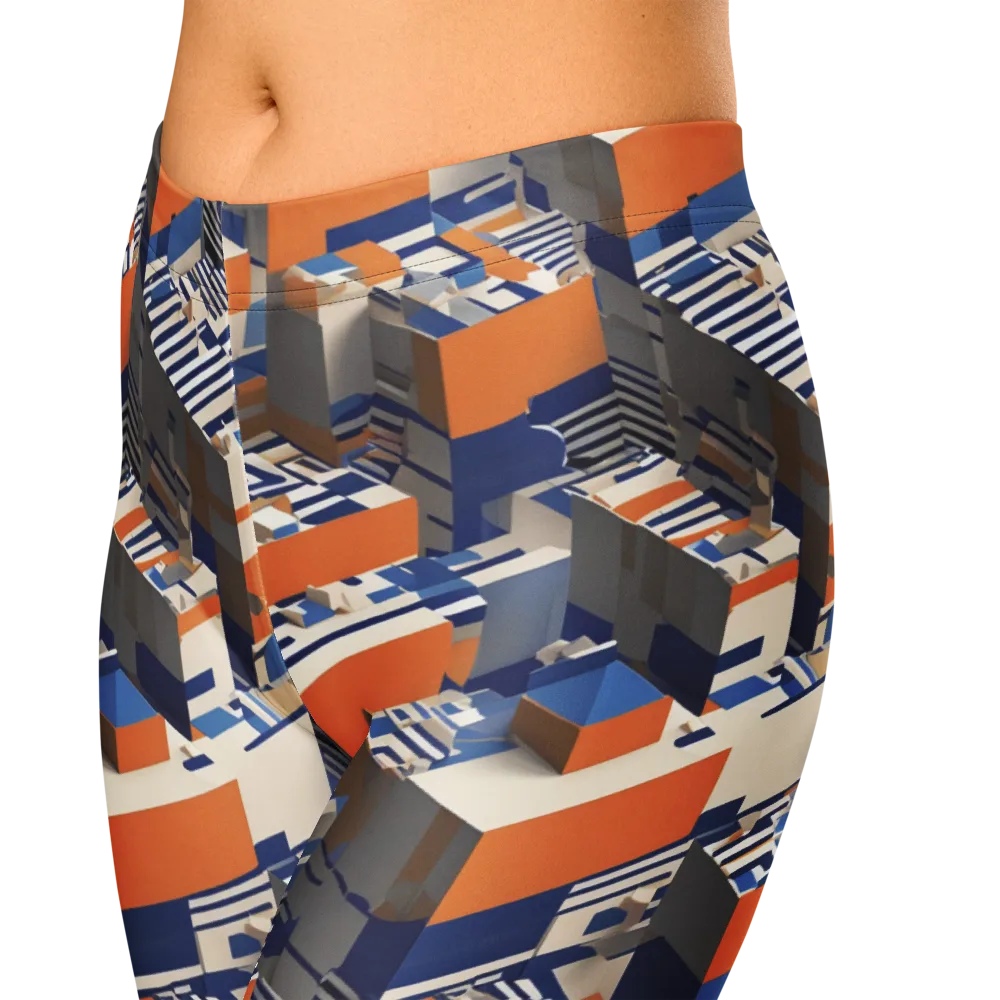 Cobalt Blocks on Capri Leggings — Zoomed-in