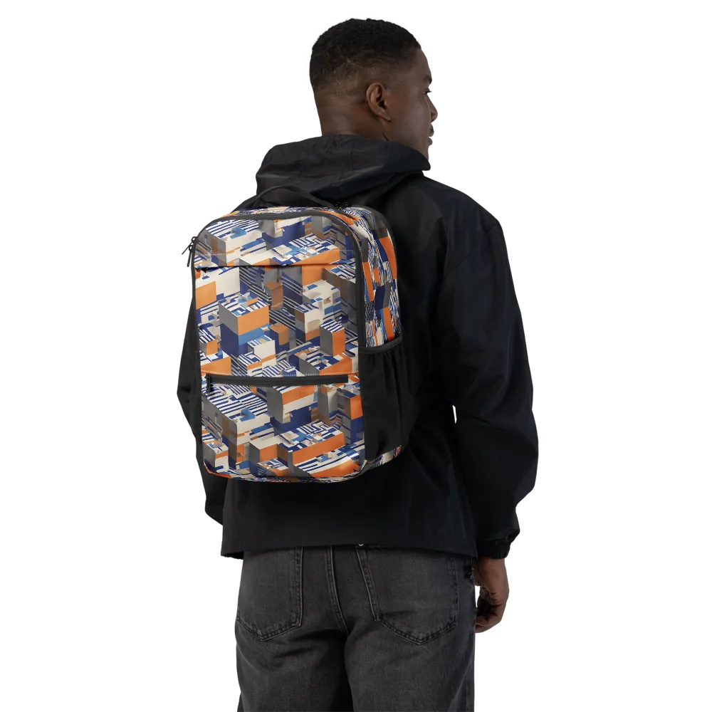 Cobalt Blocks on Utility Backpack — Back