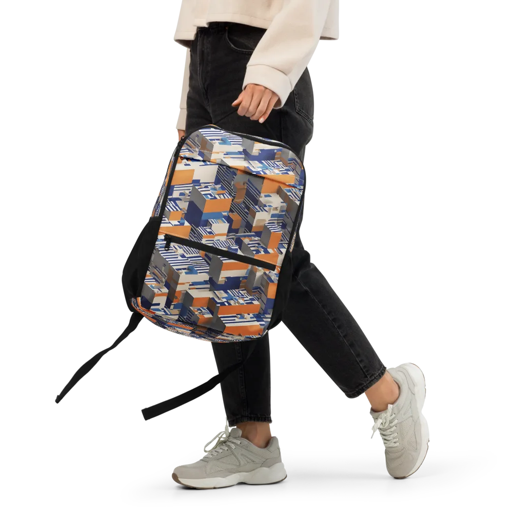 Cobalt Blocks on Utility Backpack — Front