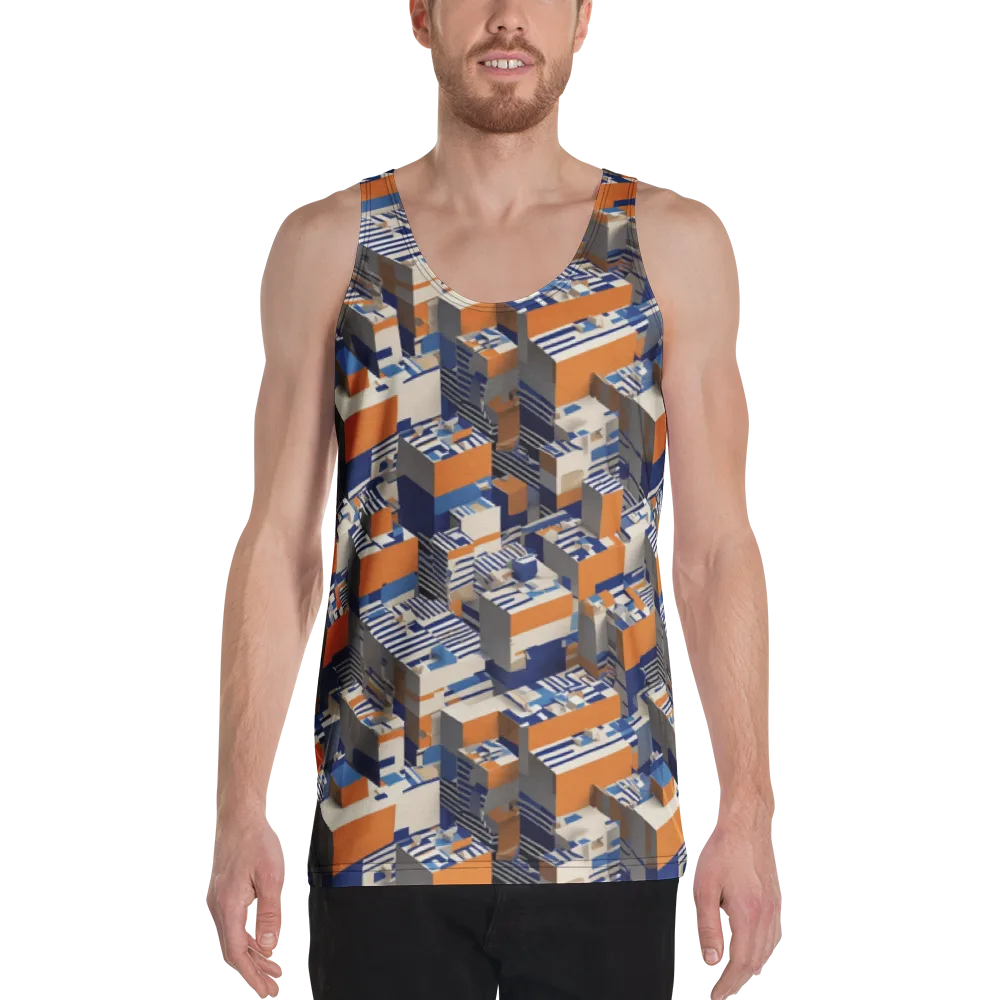 Cobalt Blocks on Men's Tank Top — Front