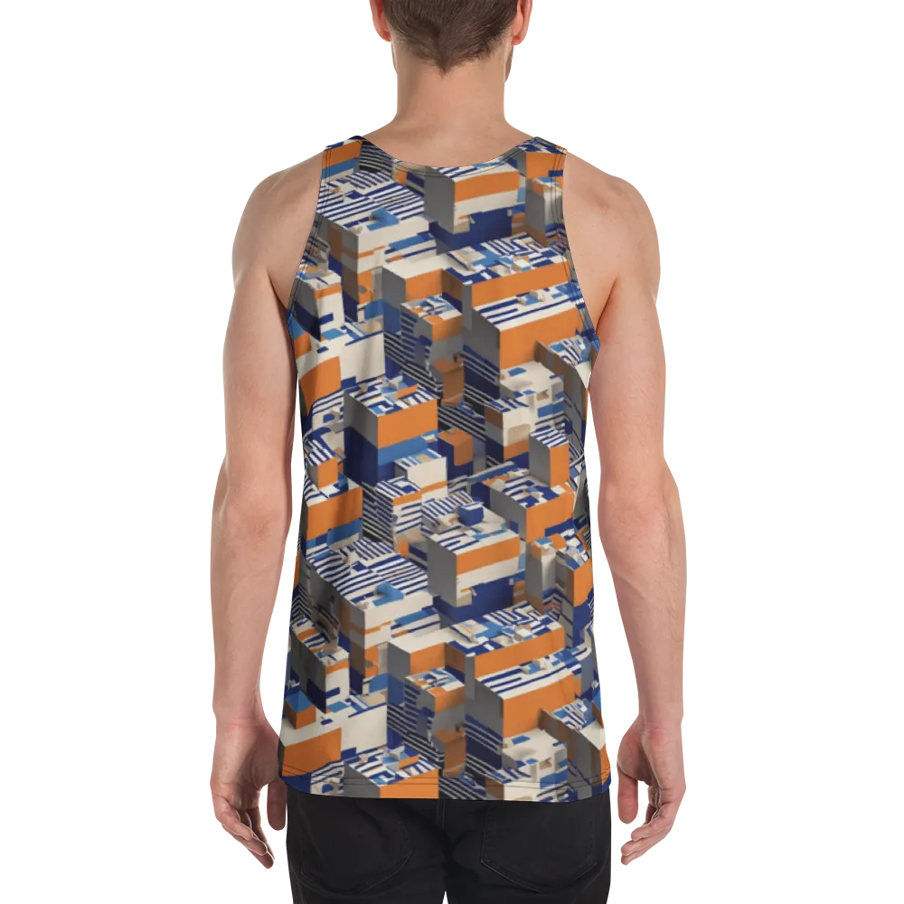 Cobalt Blocks on Men's Tank Top — Back