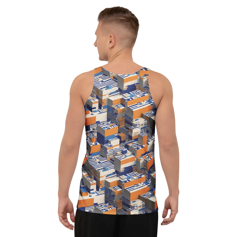 Cobalt Blocks on Men's Tank Top — Back