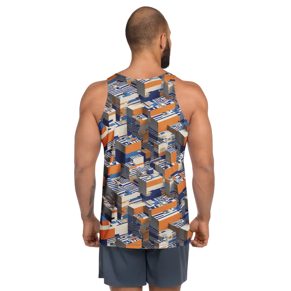 Cobalt Blocks on Men's Tank Top — Back