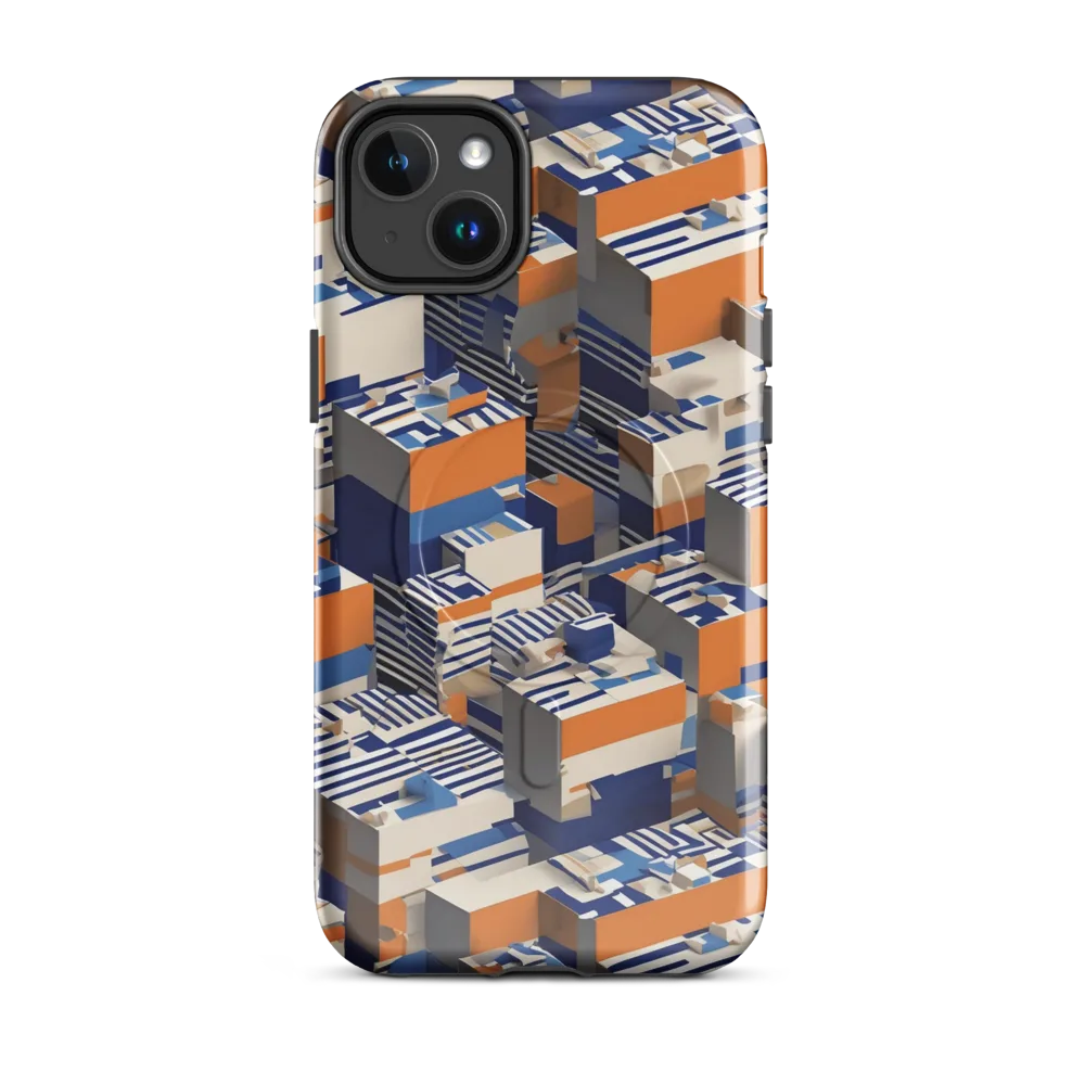 Cobalt Blocks on MagSafe Tough Case for iPhone® — Front