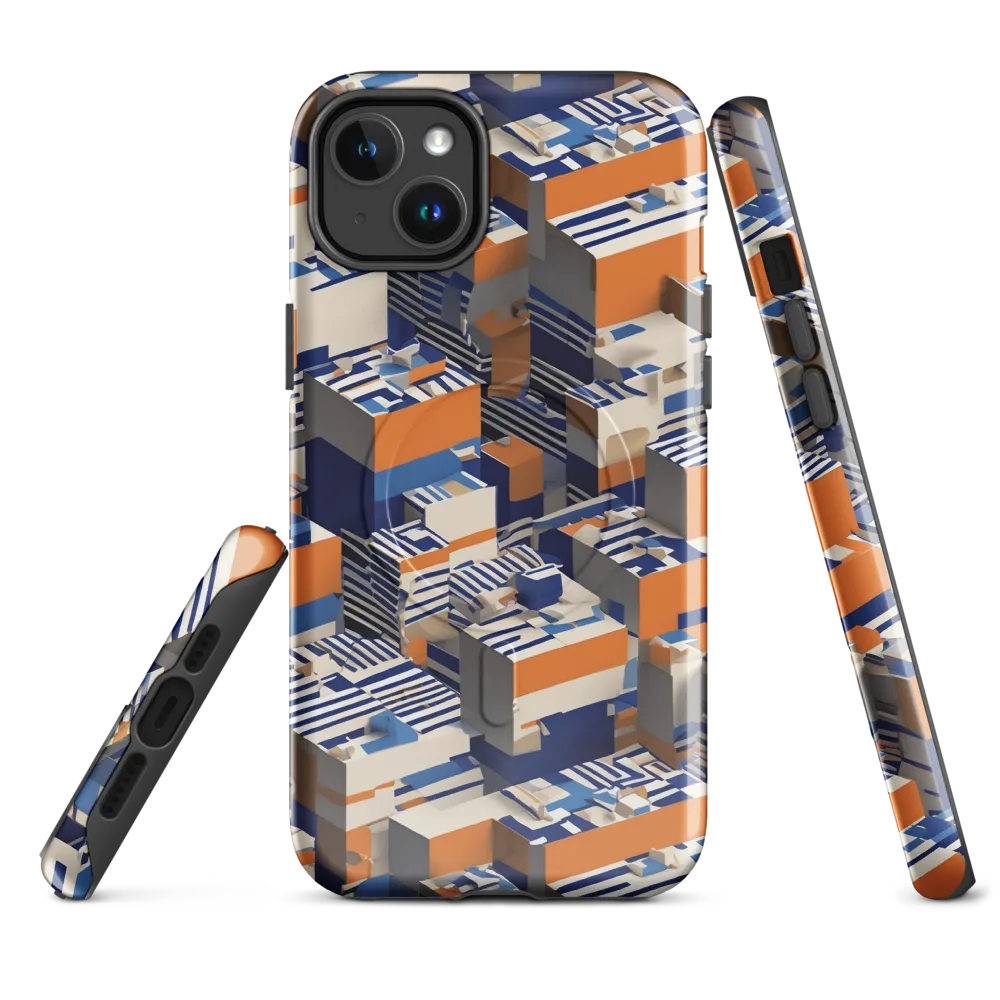 Cobalt Blocks on MagSafe Tough Case for iPhone® — Front