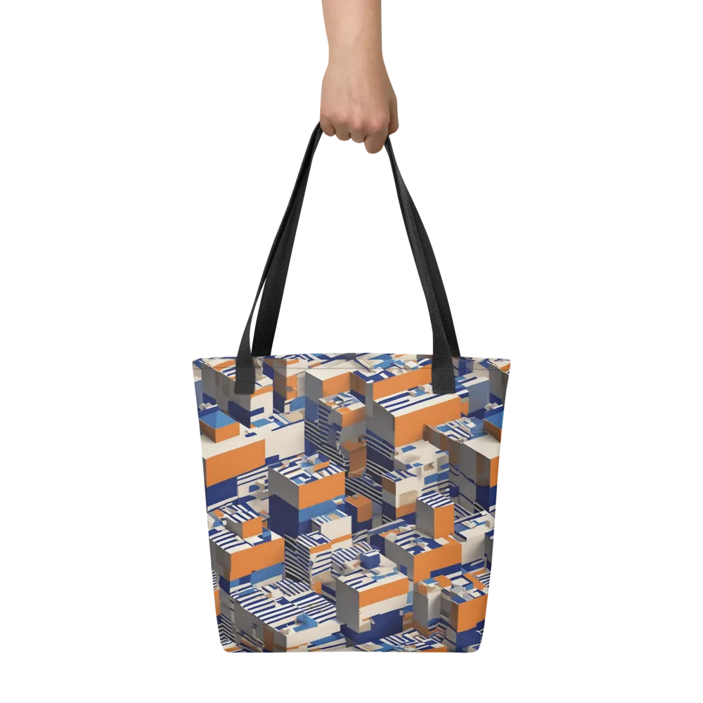 Cobalt Blocks on Tote Bag — Front