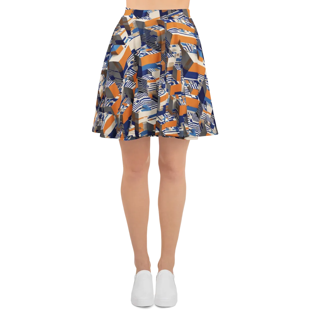 Cobalt Blocks on Skater Skirt — Front