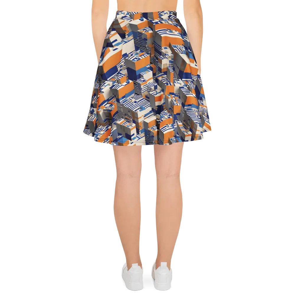 Cobalt Blocks on Skater Skirt — Back