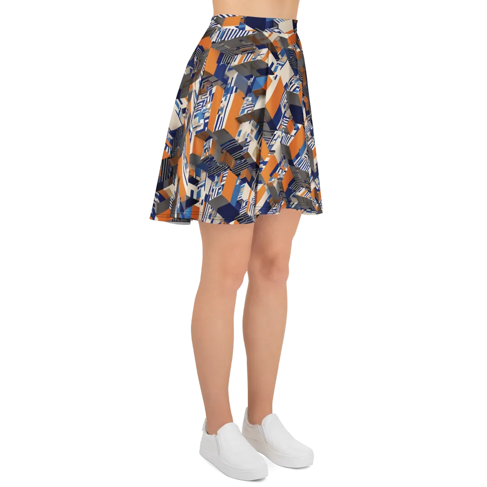 Cobalt Blocks on Skater Skirt — Right