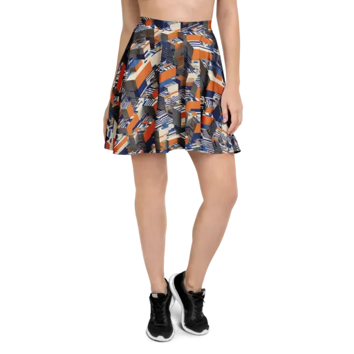 Cobalt Blocks on a Skater Skirt