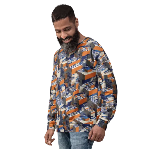 Cobalt Blocks on a Sweatshirt