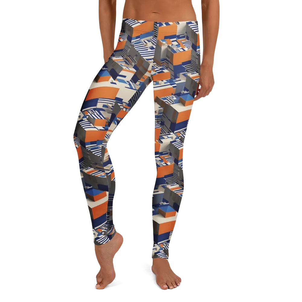 Cobalt Blocks on Leggings — Front