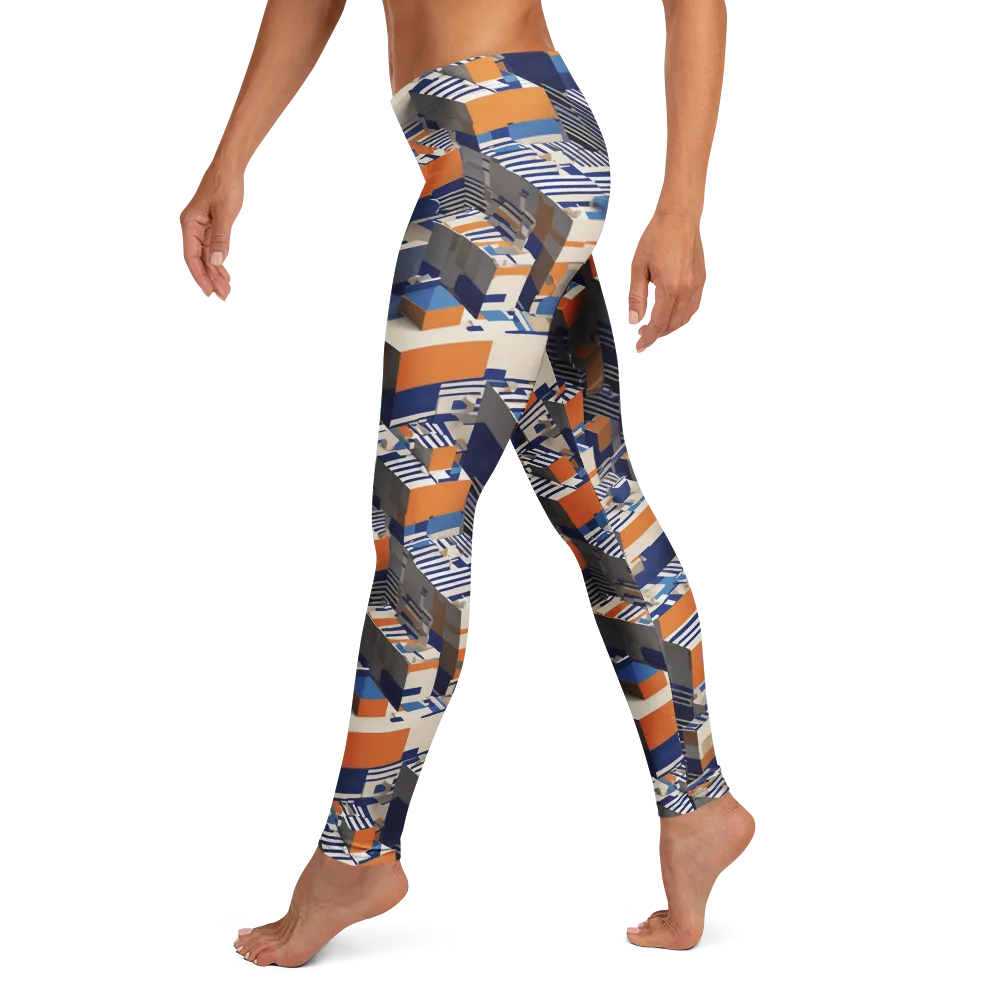 Cobalt Blocks on Leggings — Left