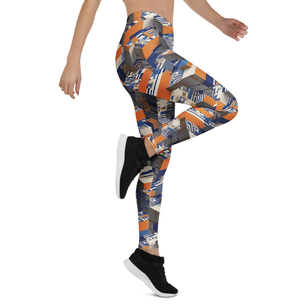 Cobalt Blocks on Leggings — Right