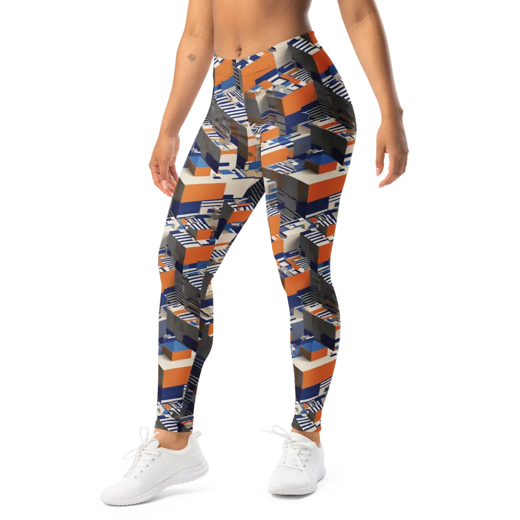Cobalt Blocks on Leggings — Left Front