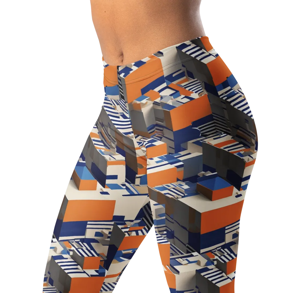 Cobalt Blocks on Leggings — Left Front