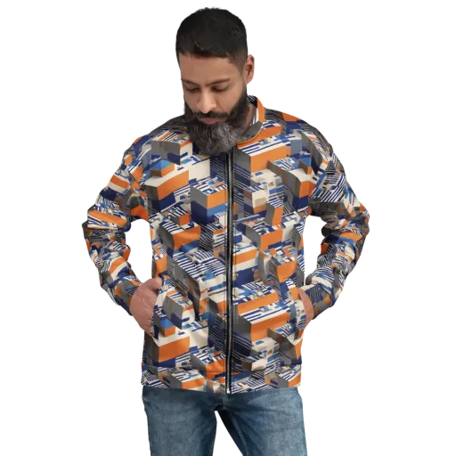 Cobalt Blocks on a Bomber Jacket