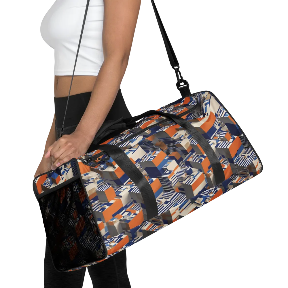 Cobalt Blocks on Duffle Bag — Front