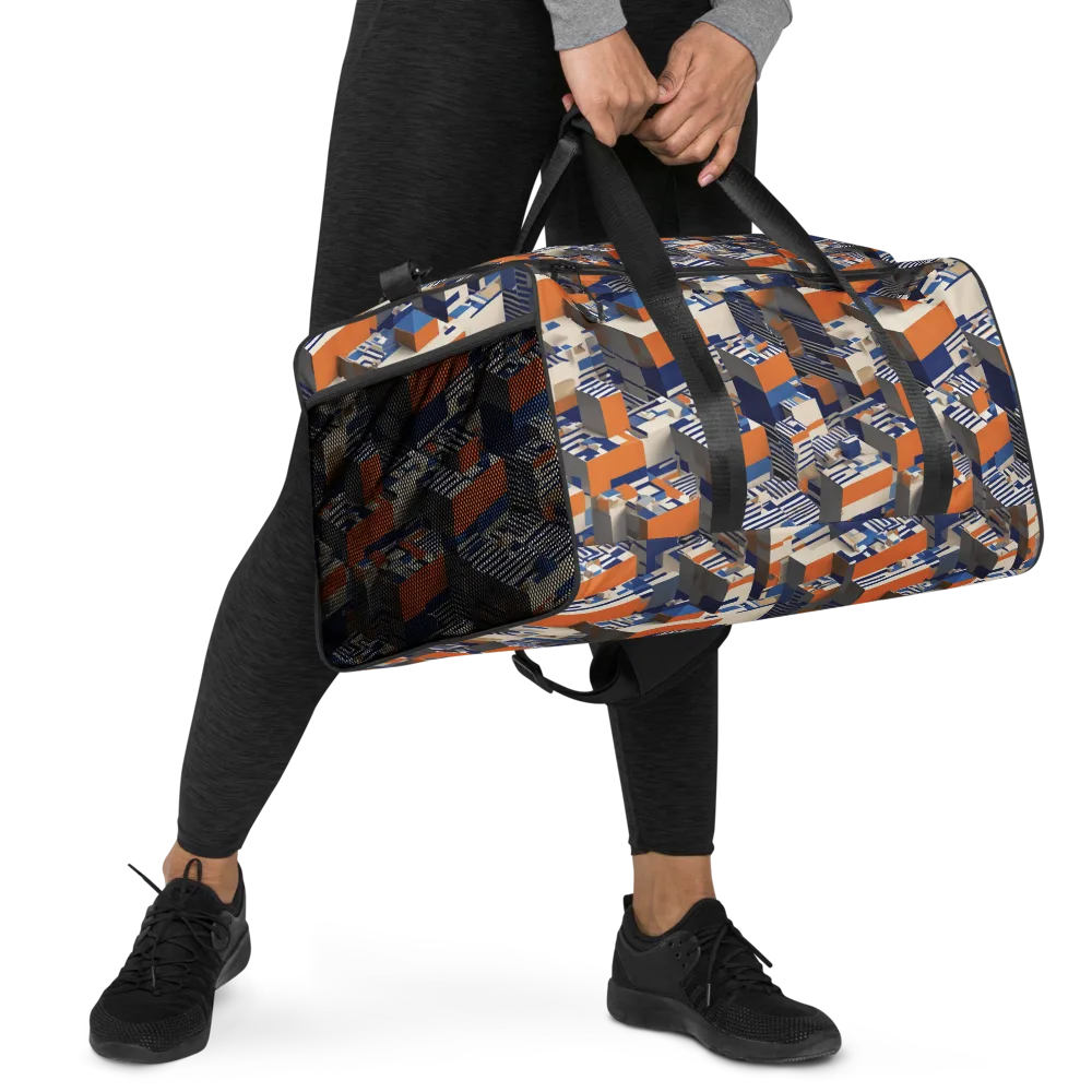Cobalt Blocks on Duffle Bag — Right Front