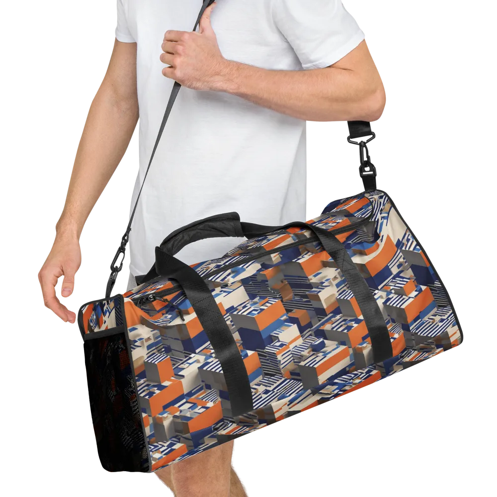 Cobalt Blocks on Duffle Bag — Right Front