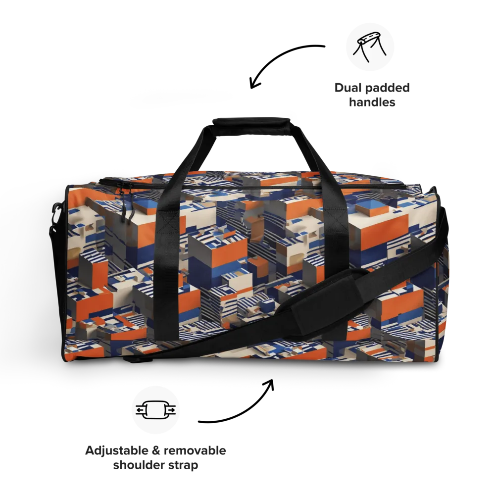Cobalt Blocks on Duffle Bag — Front