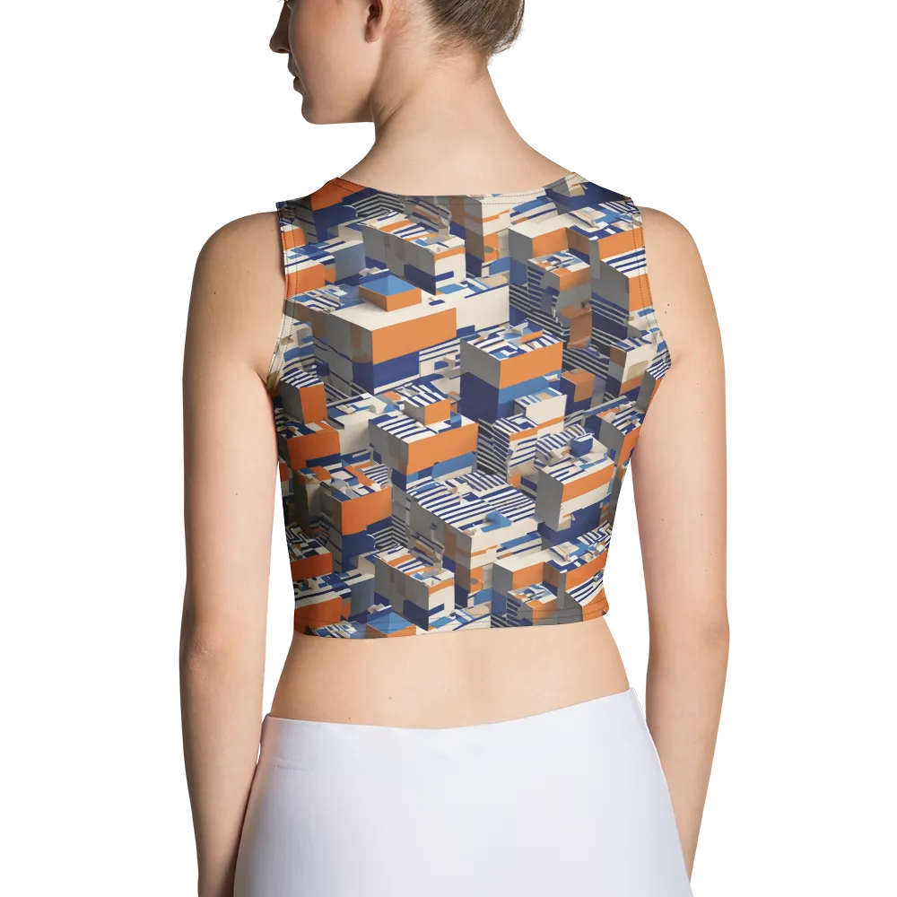 Cobalt Blocks on Crop Top — Back