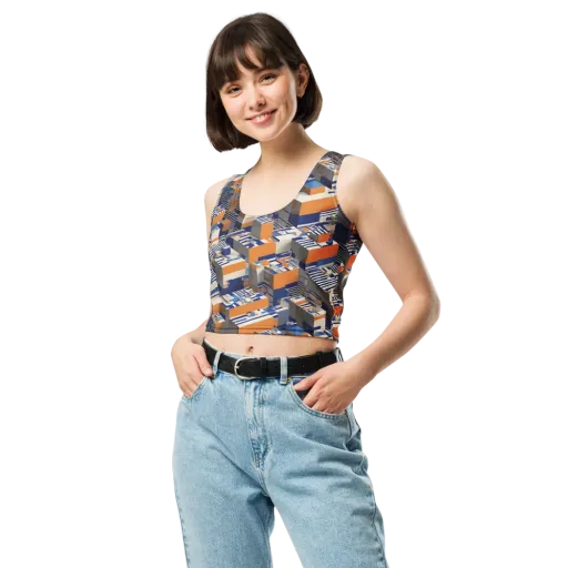 Cobalt Blocks on a Crop Top