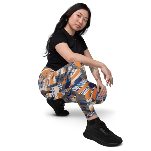 Cobalt Blocks on a Leggings with Pockets