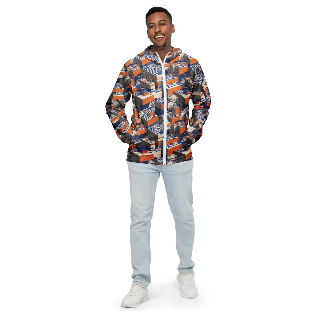 Cobalt Blocks on Men's Windbreaker — Front