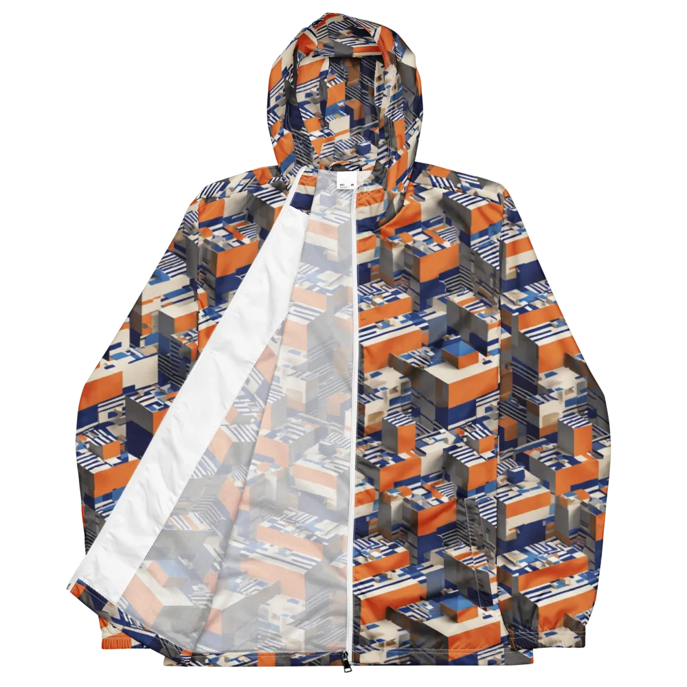 Cobalt Blocks on Men's Windbreaker — Front