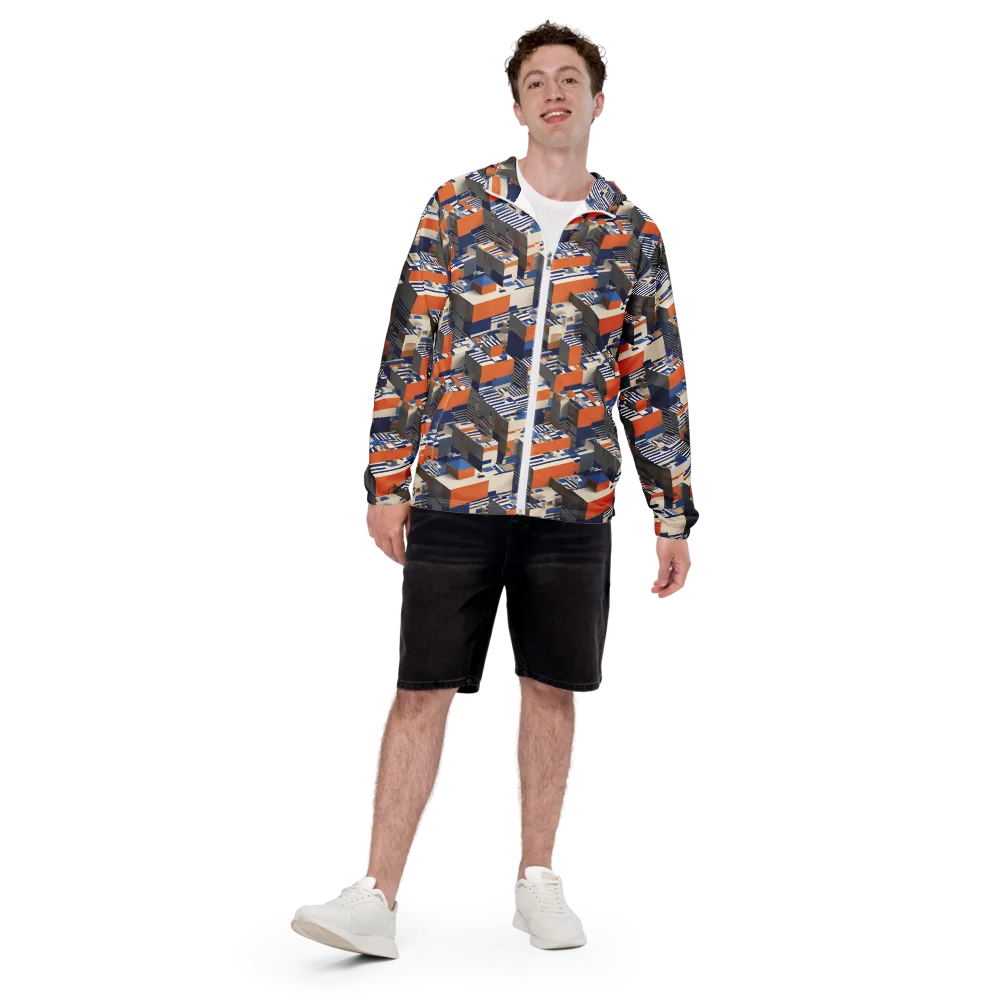 Cobalt Blocks on Men's Windbreaker — Front