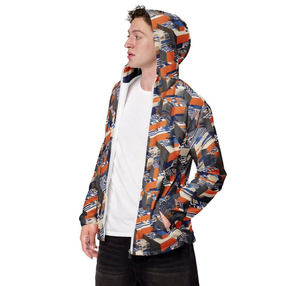 Cobalt Blocks on Men's Windbreaker — Left Front