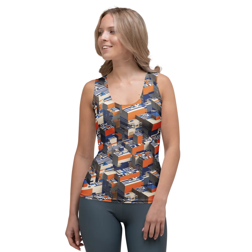 Cobalt Blocks on Women's Tank Top — Front