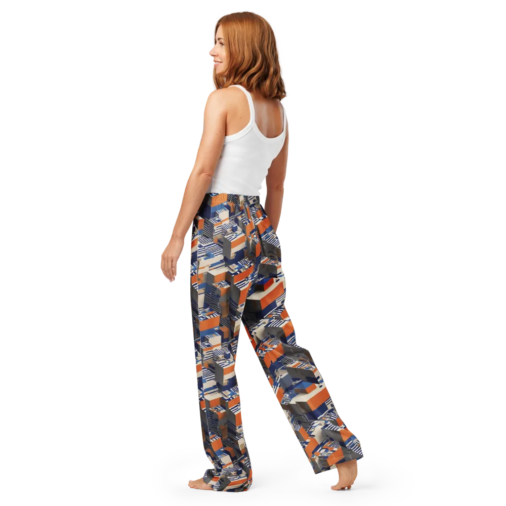 Cobalt Blocks on Women's Pajama Pants — Back
